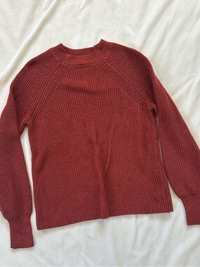 Jessica Simpson Rib-Knit Long Sleeve Sweater in Brick Red
